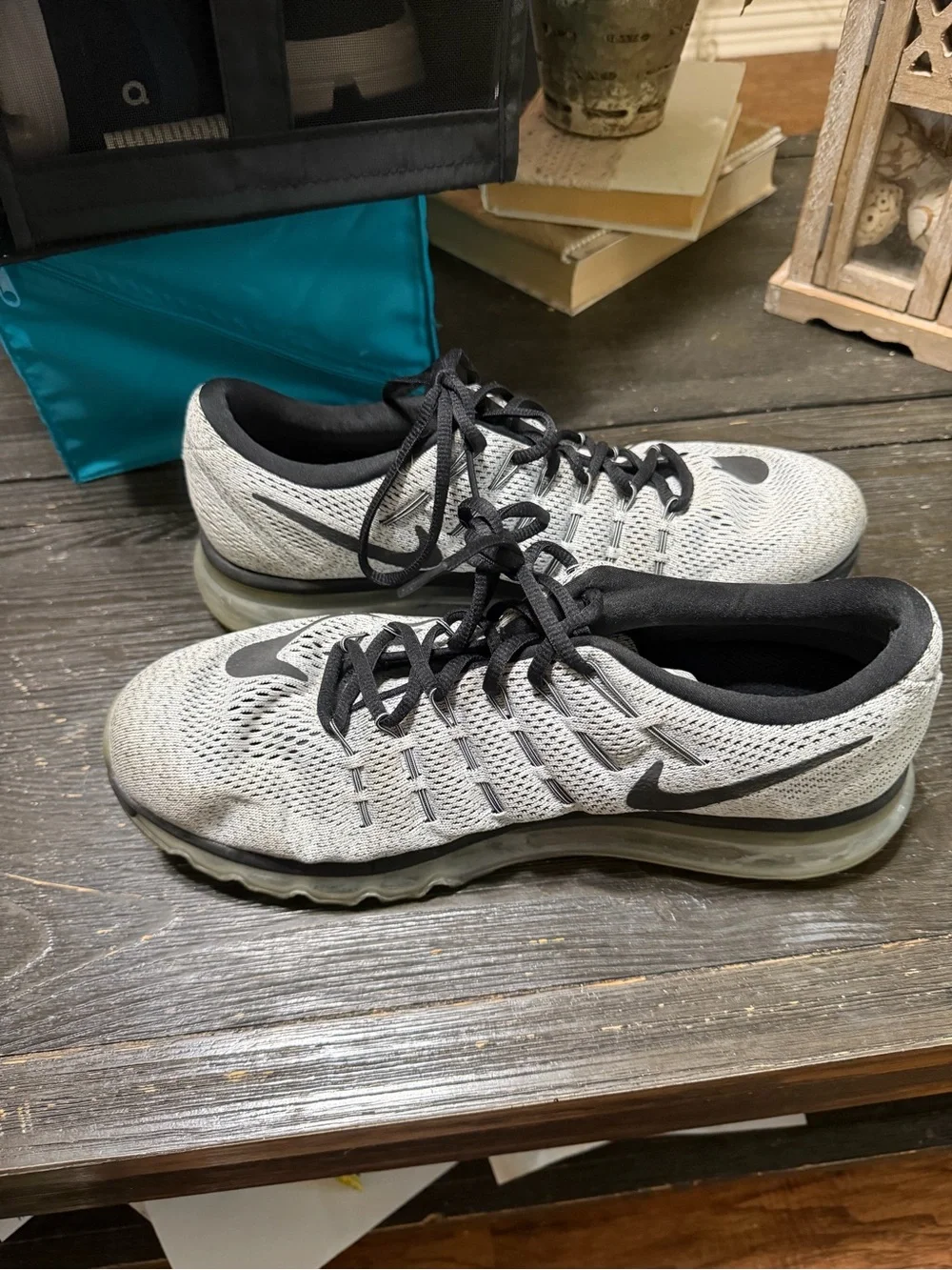 Nike Air Max Athletic Shoes - Light Gray with Black